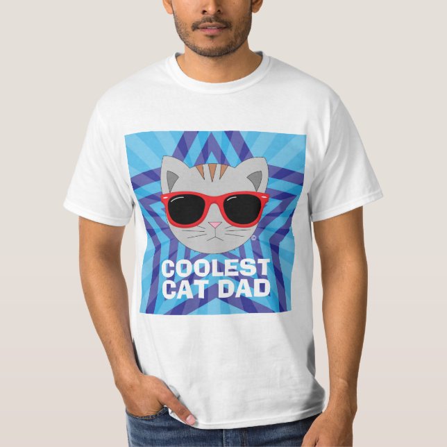COOLEST CAT PAPPA Sunglass cat T Shirt (Framsida)
