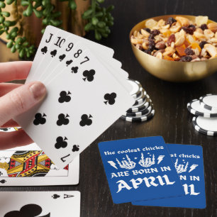 COOLEST-CHICKARNA ÄR FÖDDA I APRIL-födelsedag Casinokort