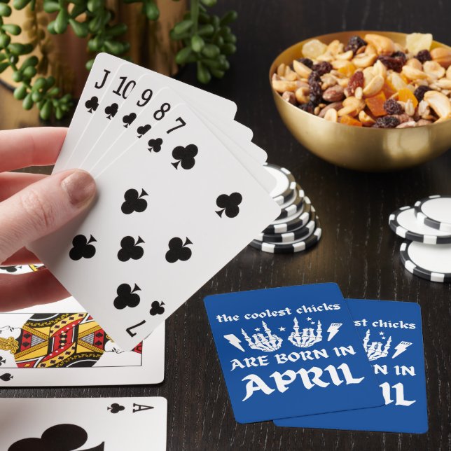 COOLEST-CHICKARNA ÄR FÖDDA I APRIL-födelsedag Casinokort (På plats)