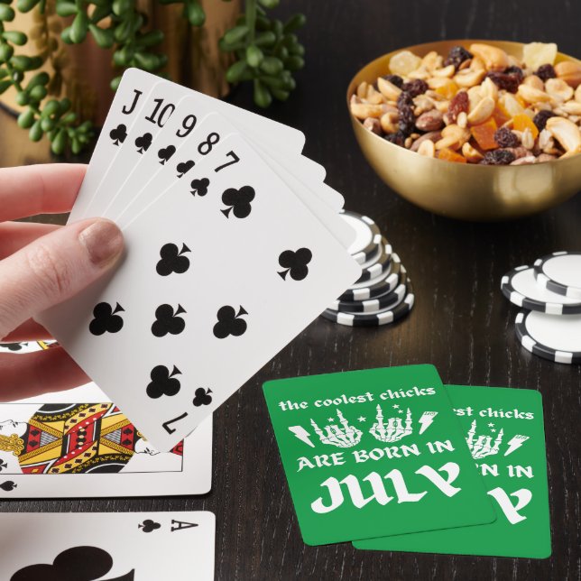 COOLEST-CHICKARNA ÄR FÖDDA I JULI-födelsedagen Casinokort (På plats)