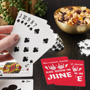 COOLEST-CHICKARNA ÄR FÖDDA I JUNE-födelsedagen Casinokort