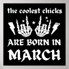 COOLEST-CHICKARNA ÄR FÖDDA PÅ MARS-födelsedag Poster