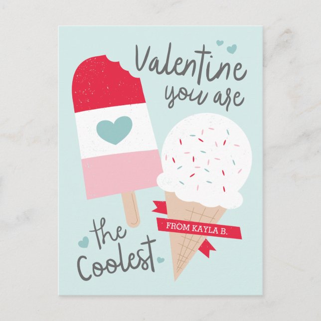 Coolest Classroom Valentine Helg Vykort (Framsida)