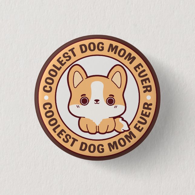 COOLEST CORGI HUND MAMMA NÅGONSIN KNAPP (Framsida)