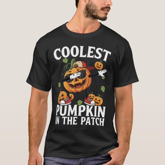 Coolest Dabbing Pumpkin in The Patch Halloween T Shirt (Framsida)