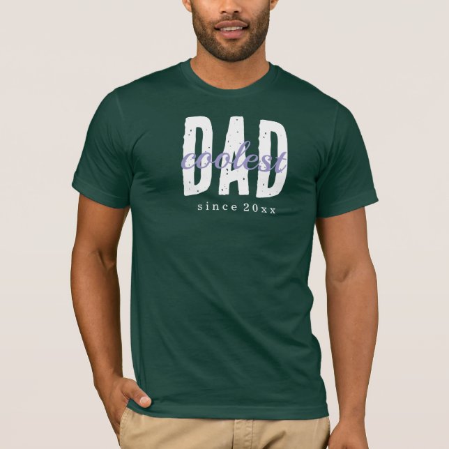 Coolest Dad Since 20XX Modern Simple Preppy T Shirt (Framsida)