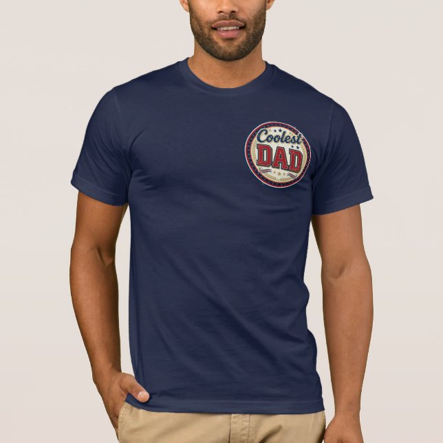 Coolest Dad Vintage Crest T-shirt (Framsida)
