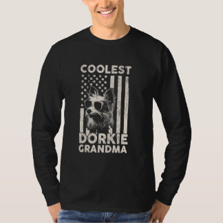 Coolest Dorkie Grandma Vintage American Flagga Fun T Shirt