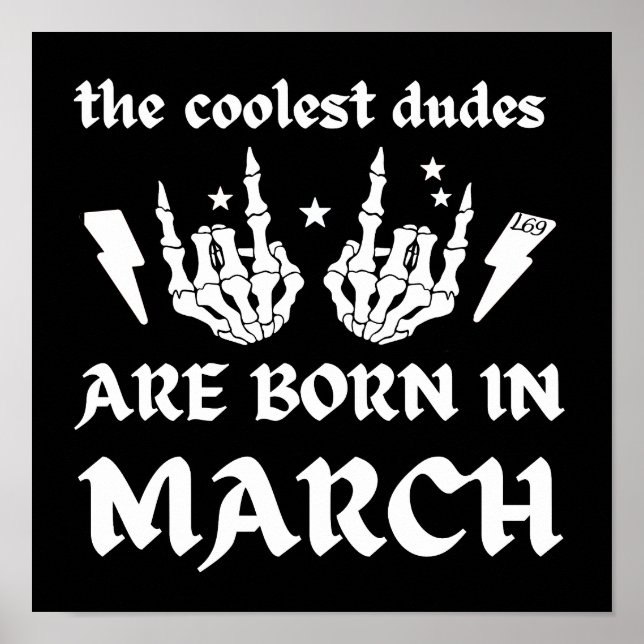 COOLEST DUDES ÄR FÖDD PÅ MARS-födelsedag Poster (Framsidan)