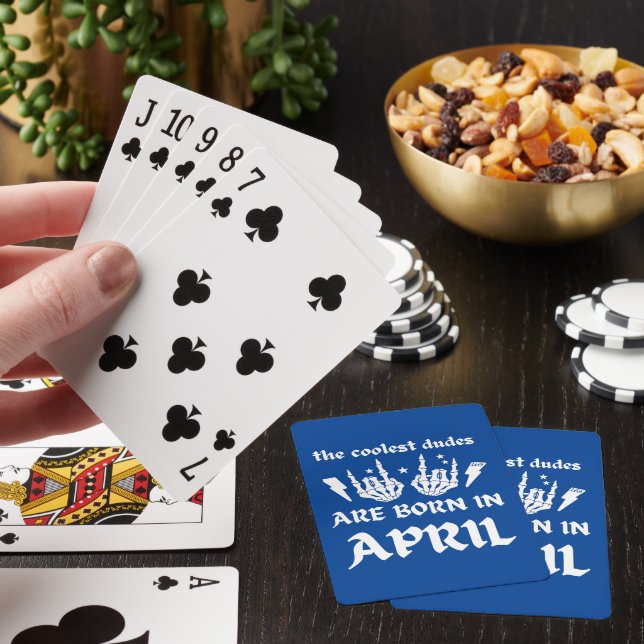 COOLEST DUDES ÄR FÖDDA I APRIL-födelsedag Casinokort (På plats)