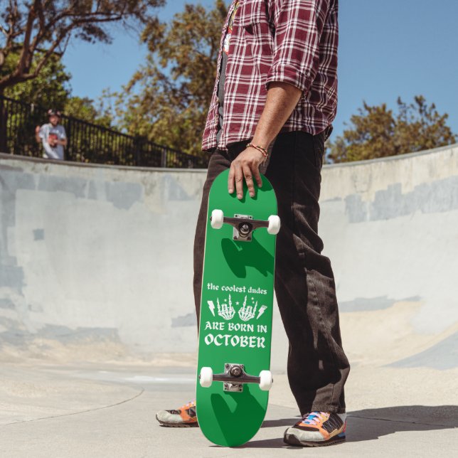 COOLEST DUDES ÄR FÖDDA I OKTOBER-födelsedag Mini Skateboard Bräda 18,5 Cm (Utomhus 2)