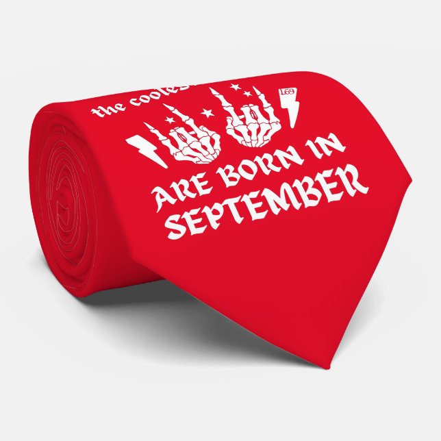 COOLEST DUDES ÄR FÖDDA I SEPTEMBER-födelsedag Slips (Rullad)