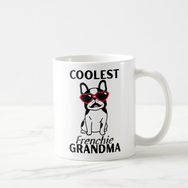 Coolest Frenchie Grandma, Funny Fransk Bulldog Kaffemugg (Höger)
