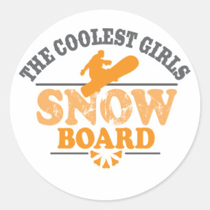 Coolest Girls Snowboard Runt Klistermärke