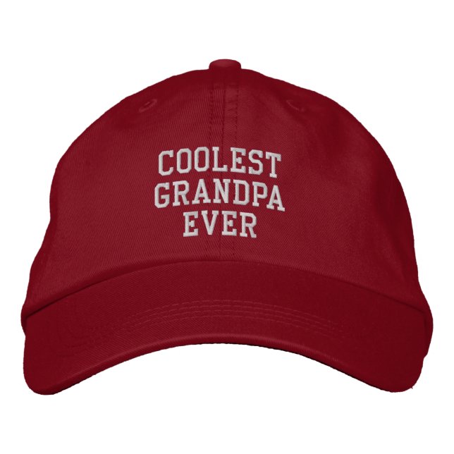 'Coolest Grandpa Ever' Golf Course Gift  Broderad Keps (Framsida)