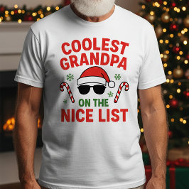 Coolest Grandpa on the Nice List | Funny Christmas T Shirt