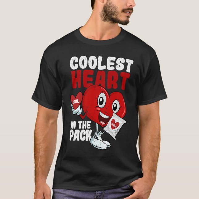 Coolest Heart In The Pack  Valentine's Day Cool Ca T Shirt (Framsida)