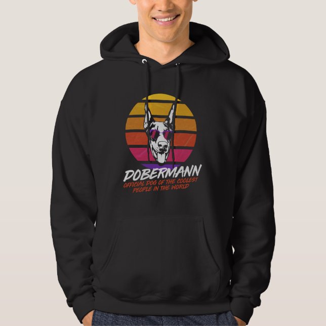 Coolest Hund Dobermann Hoodie (Framsida)