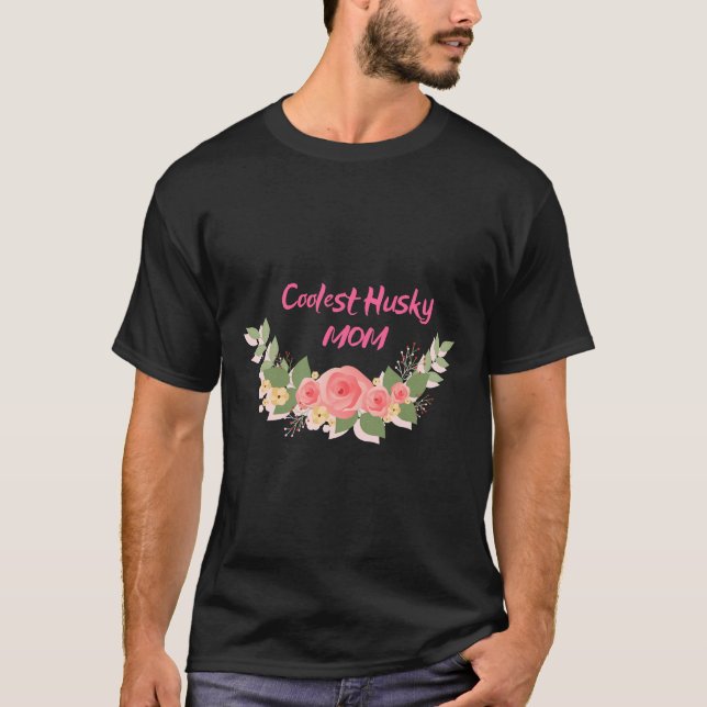 Coolest Husky Mamma T Shirt (Framsida)