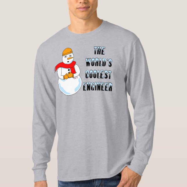 Coolest Ingenjör Snögubbe T Shirt (Framsida)