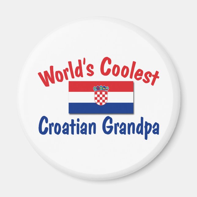 Coolest Kroatiska morfar Magnet (Framsidan)
