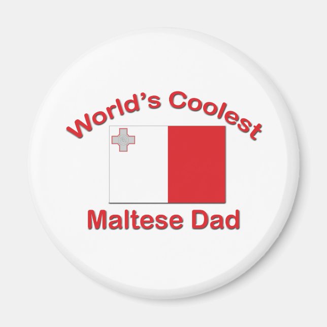 Coolest Maltese Pappa Magnet (Framsidan)