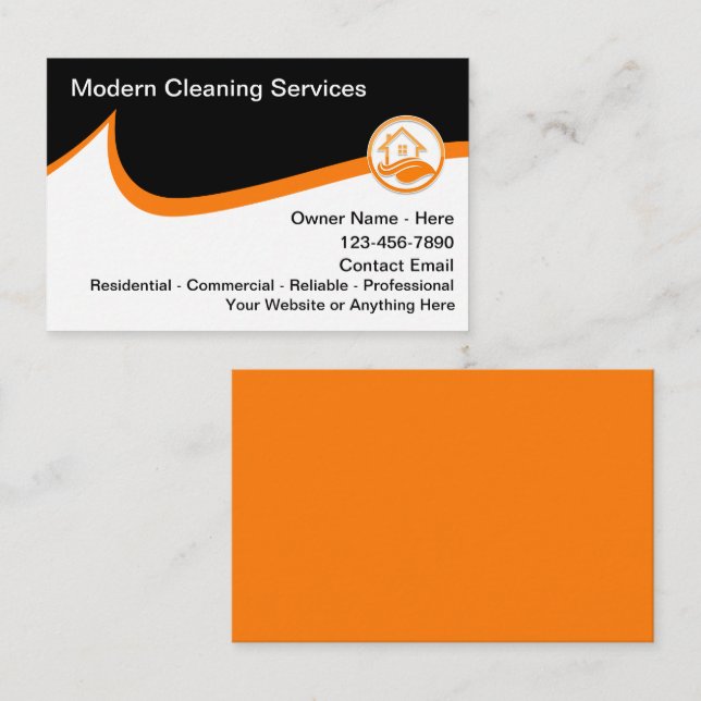 Coolest Modern Cleaning Services  Visitkort (Fram/baksida)