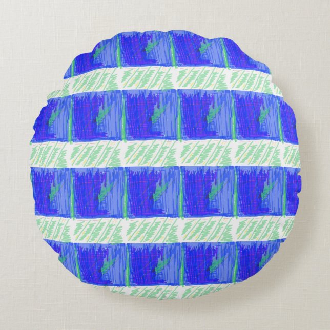 Coolest Nautical Abstract Accent Pillow Rund Kudde (Framsidan)