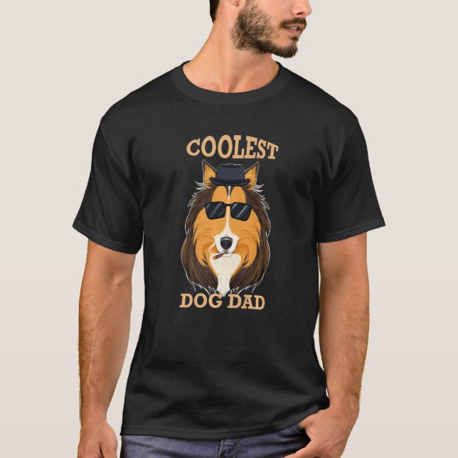 Coolest Pappa I Collie Pappa I Collie Hund I Colli T Shirt (Framsida)