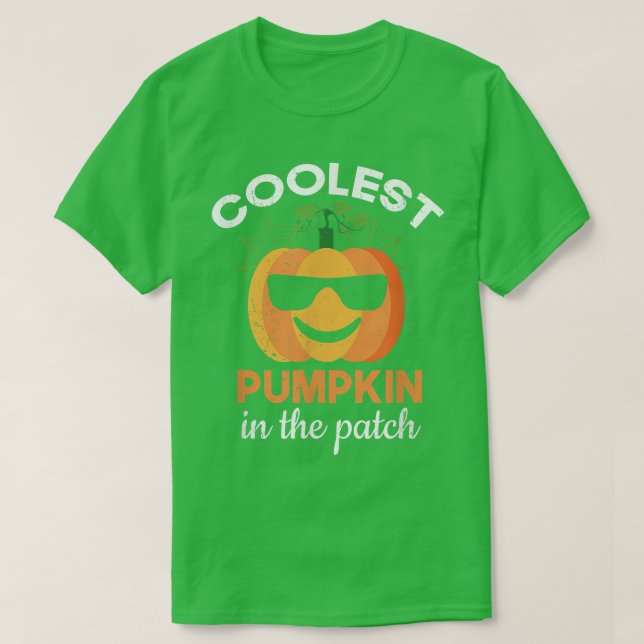 Coolest Pimpkin in Patch - Boys Girls Hallowee T Shirt (Design framsida)