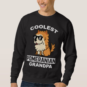 Coolest Pomeranian Grandpa Lång Ärmad Tröja