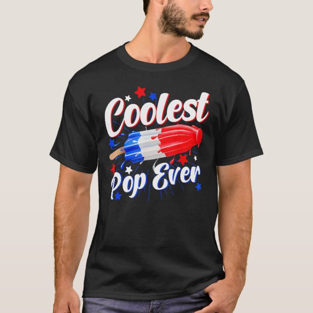 Coolest Pop Ever Popsicle  Retro Bomb 4th Of July T Shirt (Framsida)