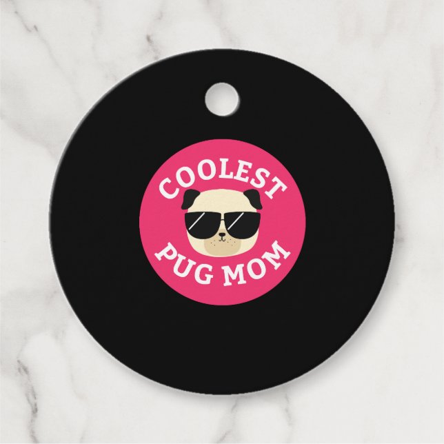 Coolest Pug Mamma Gåvor Etiketter (Framsida)