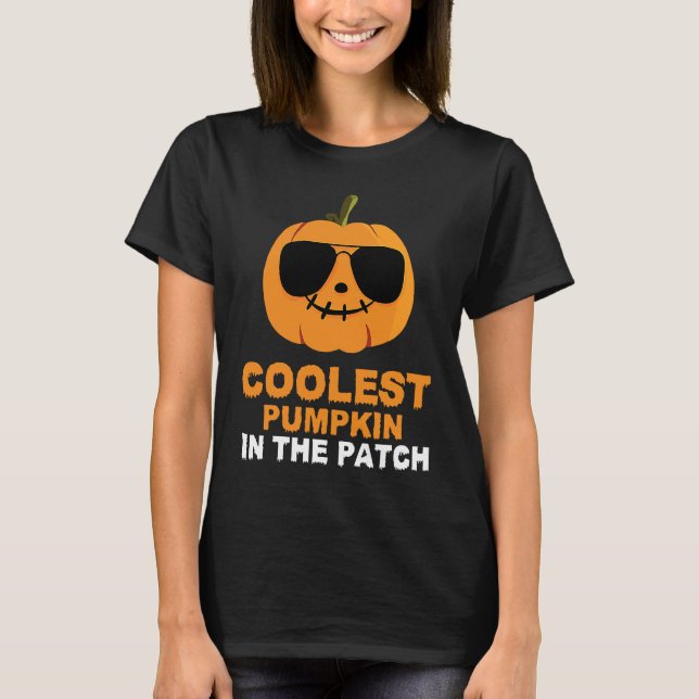 Coolest Pumpkin In The Patch Funny Halloween Kids  T Shirt (Framsida)