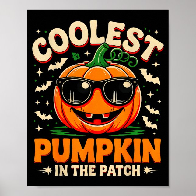 Coolest Pumpkin In The Patch Groovy Halloween For  Poster (Framsidan)