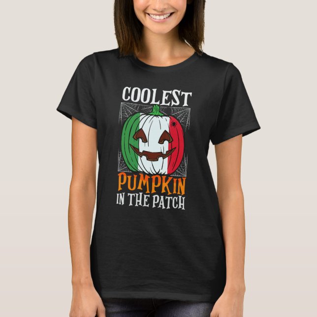 Coolest Pumpkin In The Patch Italian Flag Jack Ou2 T Shirt (Framsida)