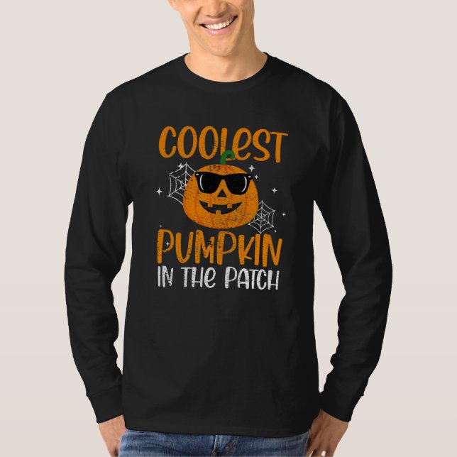 Coolest Pumpkin In The Patch Pumpkin Sunglass  His T Shirt (Framsida)