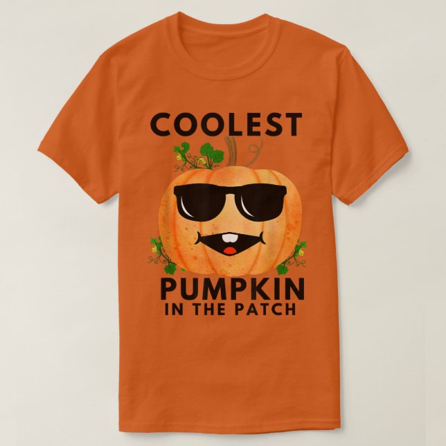 Coolest Pumpkin In The Patch Pumpkin With Sunglass T Shirt (Design framsida)