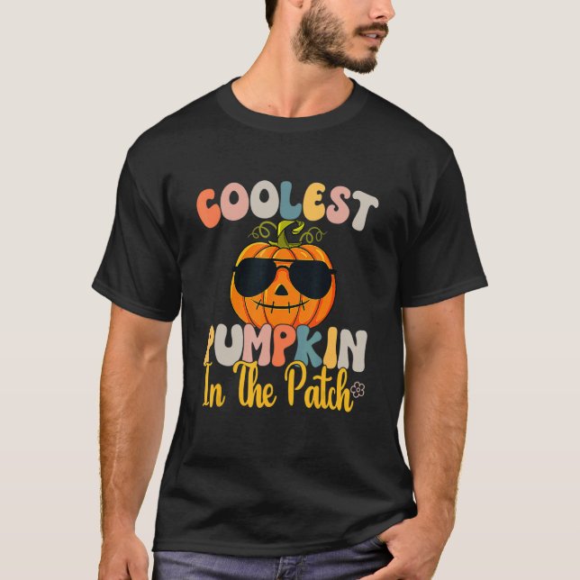 Coolest Pumpkin In The Patch Toddler Boys Hallowee T Shirt (Framsida)
