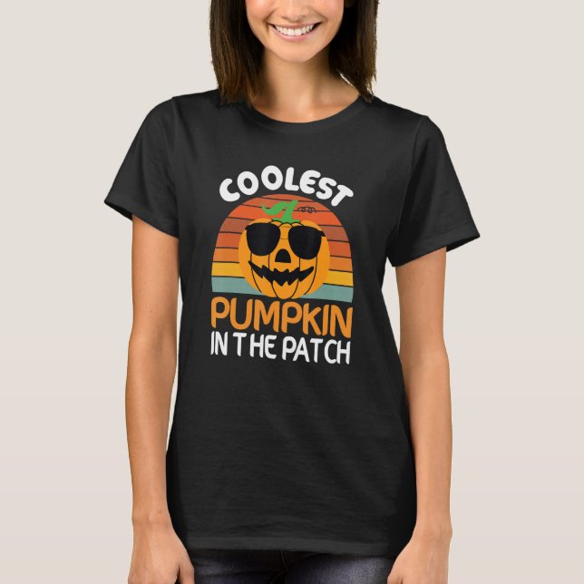 Coolest  Quote Pumpkin In The Patch Halloween Boys T Shirt (Framsida)