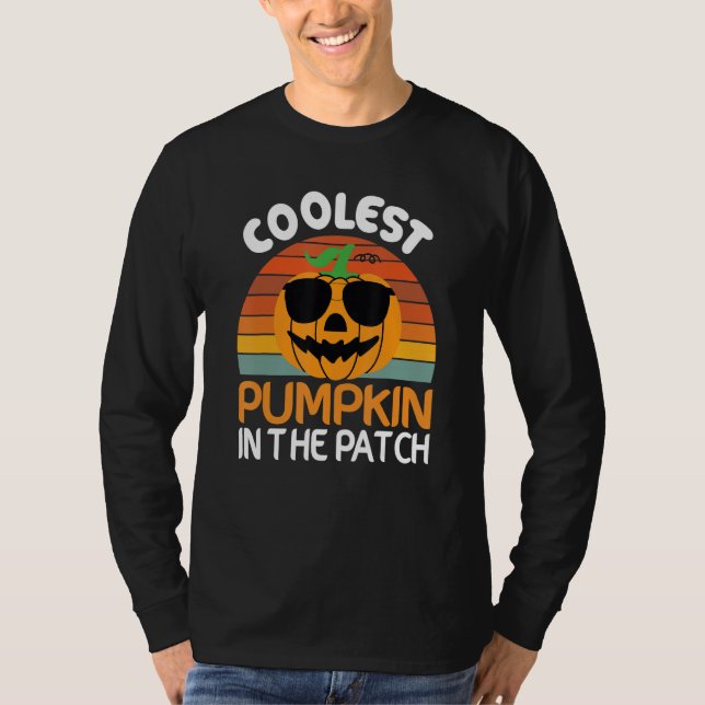 Coolest  Quote Pumpkin In The Patch Halloween Boys T Shirt (Framsida)