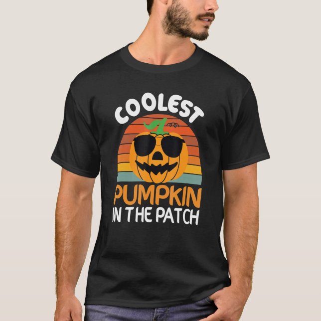Coolest  Quote Pumpkin In The Patch Halloween Boys T Shirt (Framsida)