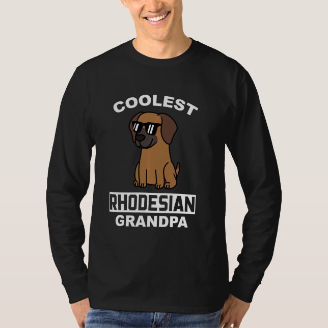Coolest Rhodesian Ridgeback Grandpa Hund T Shirt (Framsida)
