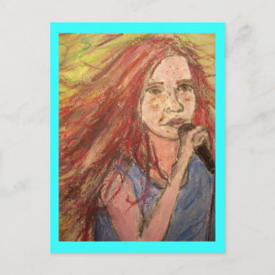 Coolest Rocker Sång Girl Vykort