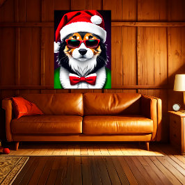 Coolest Santa Hund i Town | AI Art Poster