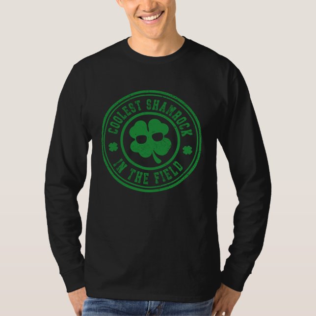 Coolest Shamrock In The Field St Patricks Day T Shirt (Framsida)