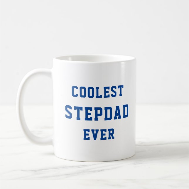 Coolest Stepdad nånsin Typography Fars dag Gift Kaffemugg (Vänster)