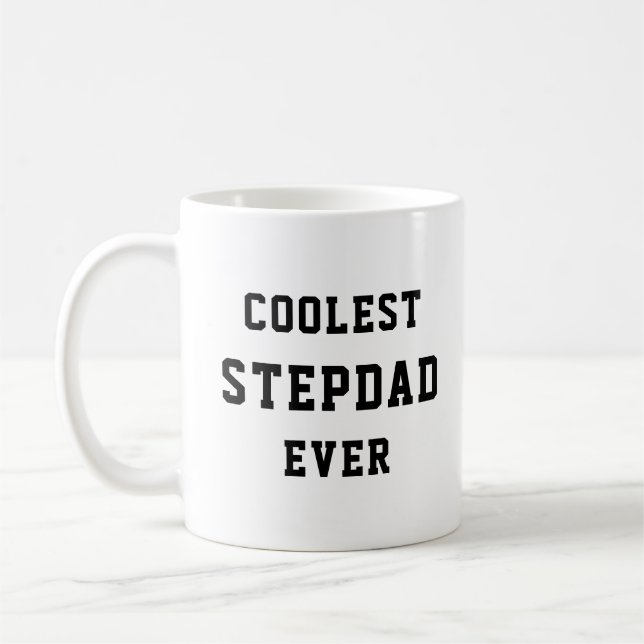 Coolest Stepdad nånsin Typography Fars dag Gift Kaffemugg (Vänster)