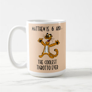 Coolest Tigrotto nånsin White Orange Birthday Boy Kaffemugg