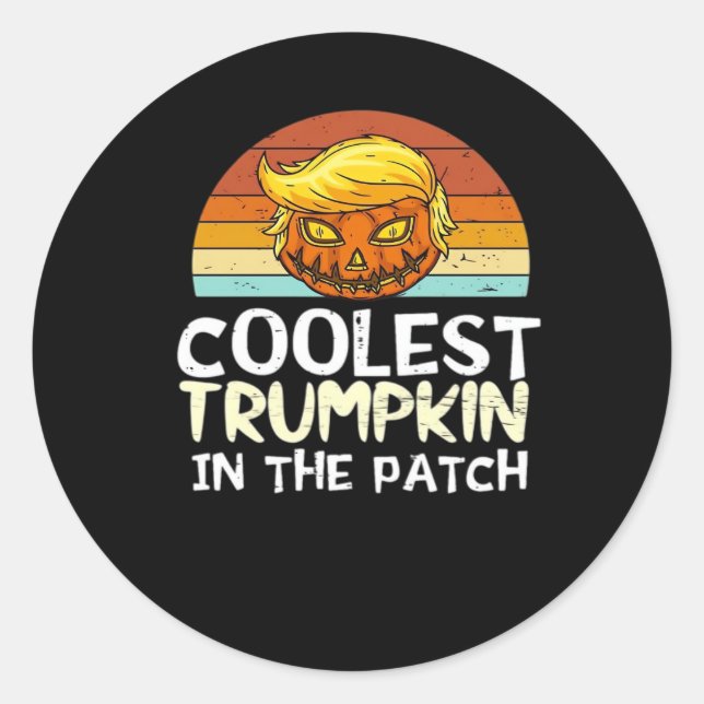 Coolest Trumpkin Patch Runt Klistermärke (Framsida)